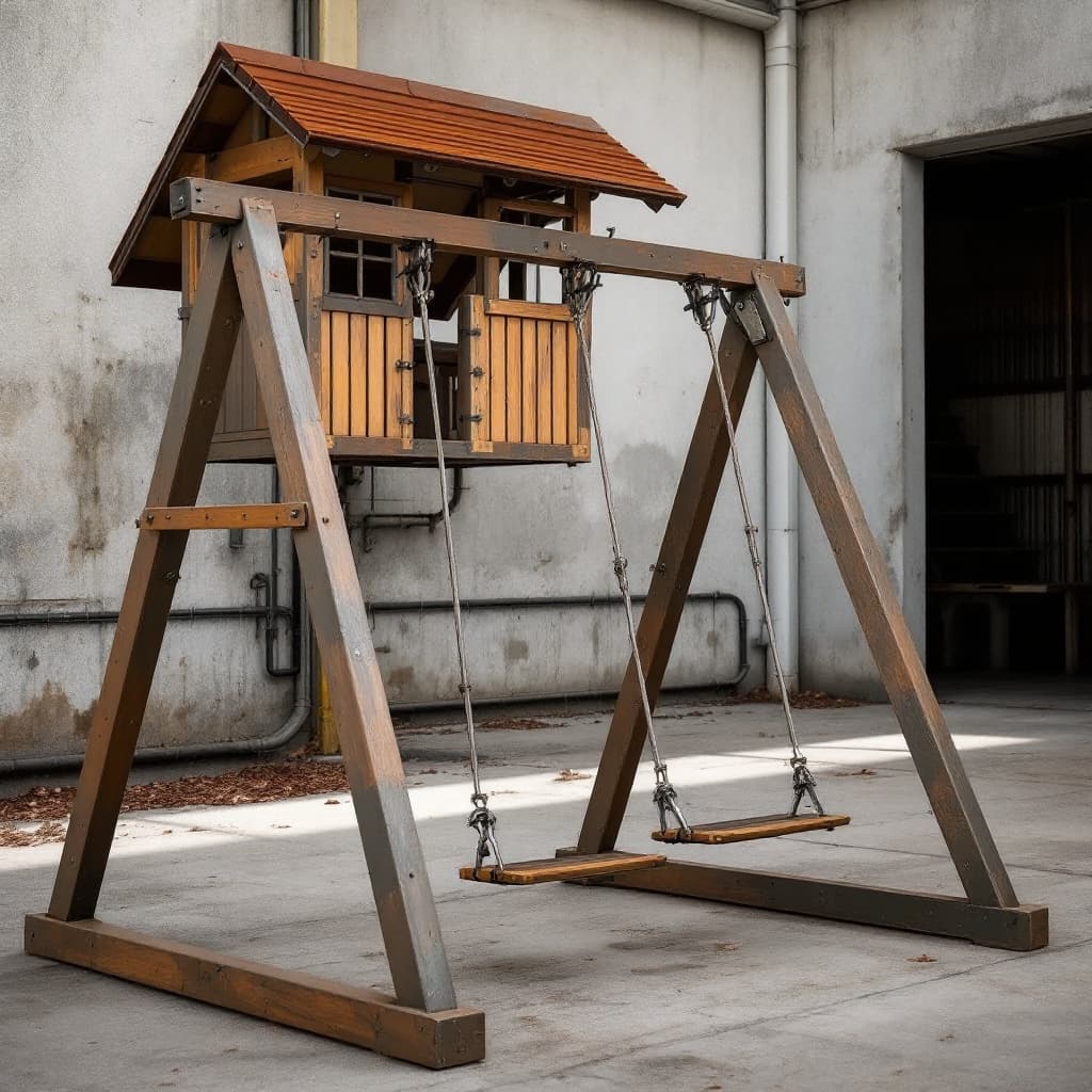 Steelhaul 13x10 ft Wooden Swing Set with Clubhouse